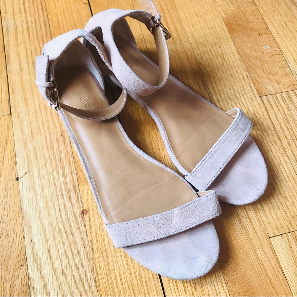 J. Crew Baby Pink Block Heel Sandals